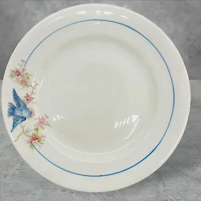 Antique Crown Pottery Bluebird Bread Side 6  Plate RARE • $24.99