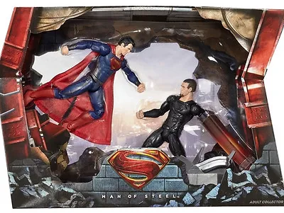 SDCC 2013 DC MAN OF STEEL MOVIE MASTERS SUPERMAN Vs GENERAL ZOD 2-PACK SOUNDS!! • $55