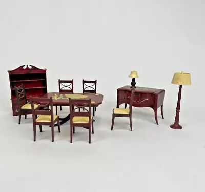 Renwal Dollhouse Miniature D51a Dining Room 11 Piece Furniture Set • $50