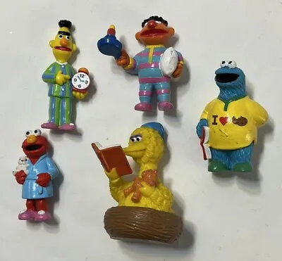 Vintage Sesame Street Muppets BEDTIME PJs Bert Ernie PVC Figure Set Applause Lot • $39.99