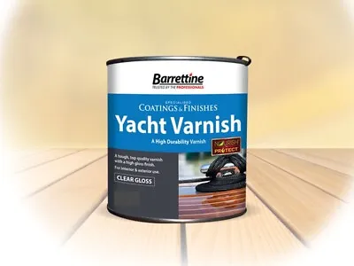 Barrettine Yacht Varnish 2.5l Marine Quality Highly Durable Uv Resistant Varnish • £29.50