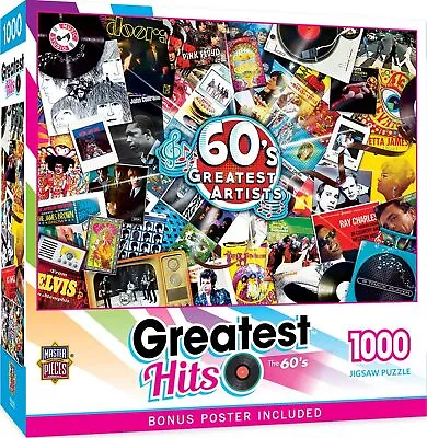 Masterpieces Greatest 60's Artists 1000 Pc Jigsaw Puzzle Fun For Adults & Kids • $16.95