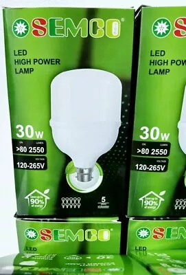 2x 30W=300 Watts LED High Power Daylight B22 Bayonet Light Bulb 90%Energy Saving • £15.89