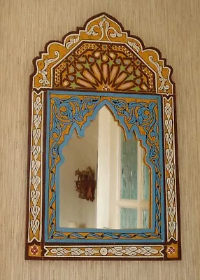 Hand Painted Oriental Moroccan Mirror 48 Cm X 28 Cm • £29.99