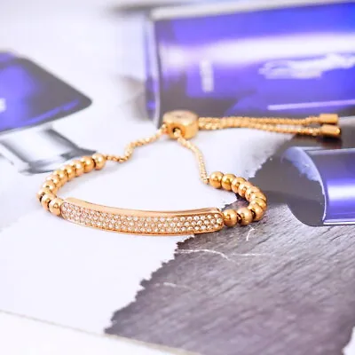 CLEARANCE!! NWDF Michael Kors Pave Beaded Slider Bracelet Rose Gold • $20.99