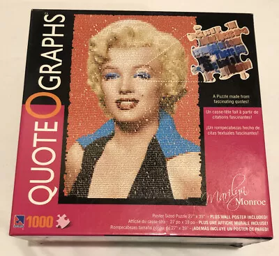 Classic Marilyn Monroe Quote O Graphs 1000 Pieces Puzzle 27x39 Plus Wall Poster • $12.99