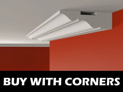 Coving Cornice Flat Ceiling  XPS Polystyrene BLX1 Wall Lightweight MANY SIZES • £4.39