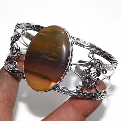 Mookaite 925 Silver Plated Huge Adjustable Gemstone Bangle Gifts For Women GW • $2.99