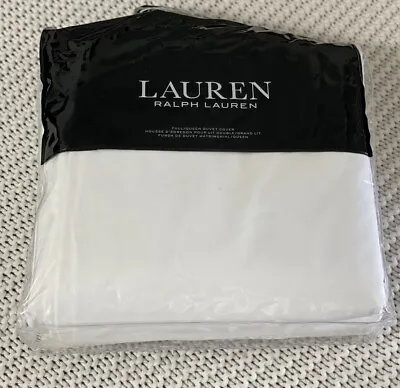 Ralph Lauren FullQueen Spencer Border Sateen White And White Border Duvet Cover • £81.92