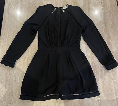 Zimmermann Black Gathered Long Sleeve Playsuit Size 0 • $50