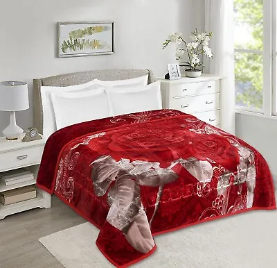 2 Ply Fleece Bed Blanket 12LB Soft Heavy Reversible Korean Style Raschel Blanket • $79.99