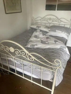 Laura Ashley Somerset Cream Metal Double Bed Frame • £200