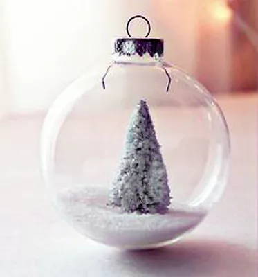 20* 6cm Xmas Glass Memory Bauble Table Xmas Tree Wedding Centrepice Theme Silver • £56.79