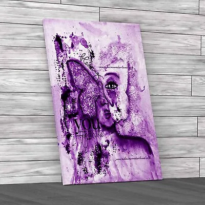 Abstract Woman Purple Canvas Print Large Picture Wall Art • £14.95