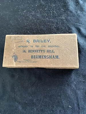 £18 • Buy Antique / Vintage Empty R Bailey Opticians Birmingham Spectacles Cardboard Box