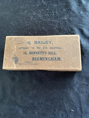£18 • Buy Antique / Vintage Empty R Bailey Opticians Birmingham Spectacles Cardboard Box