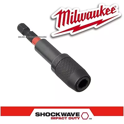 Milwaukee Magnetic Bit Holder SHOCKWAVE Impact Duty Locking Insert Adapter 1/4  • £9.91