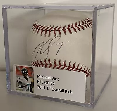 Michael Vick #7 Signed MLB Baseball Auto NFL Football Mike Madden Eagles PSA • $279.99