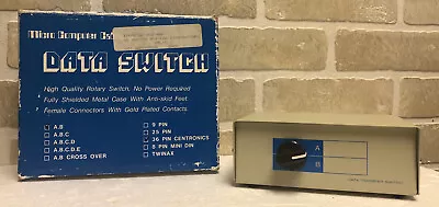 Micro Computer Co. Manual Data Transfer Switch Box AB 2 Position Vtg Was $85! • $24.99