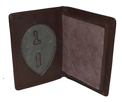 $12.99 • Buy Police ID Badge Holder Shield Bifold Dark Brown Genuine Leather Rare Style
