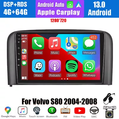 64GB Android 13 CarPlay Car Stereo Radio GPS Navi Player For Volvo S80 2004-2008 • $188.99
