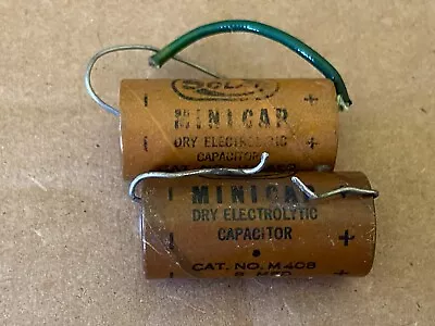 2 Vintage 1950s Solar Minicap Paper Capacitors 8 Uf 450v Axial Tube Amp Caps • $20