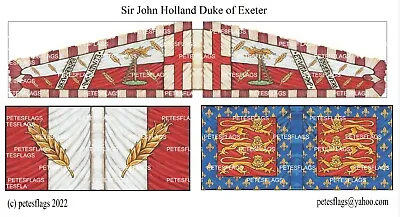 28mm Medieval Wars Of The Roses Flags Henry Holland Duke Of Exeter Lancastrian • £4