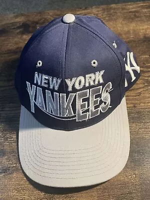 Vintage New York Yankees Starter Snapback Hat MLB The Natural Wool Spellout NY • $34.95