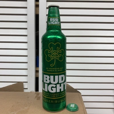 $9.99 • Buy Bud Light St. Patricks Day Aluminum Beer Bottle 2020 W/cap