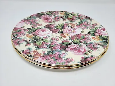 MINT 2 Staffordshire Chintz Collection Royale Garden England Dinner Plates... • $19.90