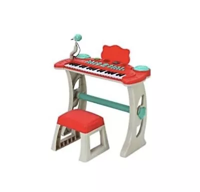 Chad Valley Toys Kids Piano Keyboard Stand And Stool - Red • £22.06