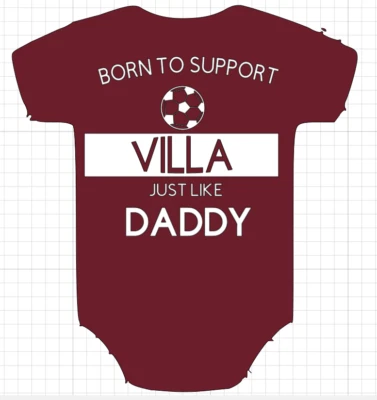 £8.99 • Buy ASTON VILLA - Born To Support - Baby Vest