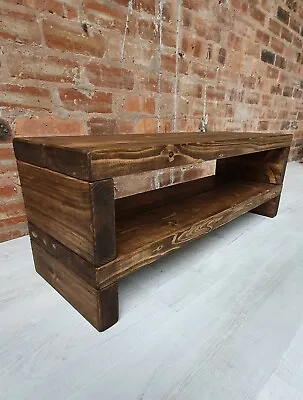 £84.99 • Buy TV Stand/TV Unit/Solid Rustic Handmade TV Stand/Entertainment Stand/TV Cabinet 