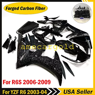 For Yamaha YZF R6 2003-2004 / R6S 2006-09 Forged Carbon Fiber Black Fairing Kit • $519.99