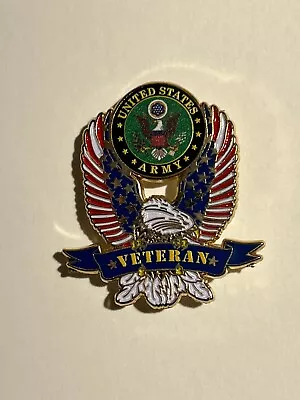 Us Army Veteran Hat Pin Measures 1.75 Inches X 1.5 At Widest Point (ee P40210) • $9.90