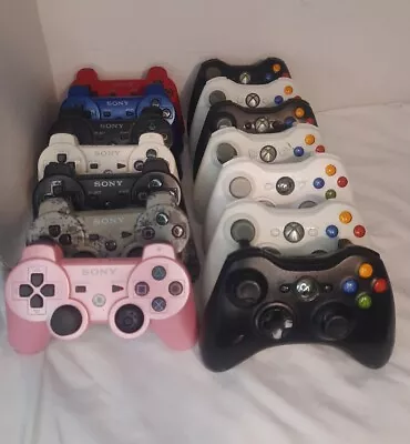 $100 • Buy Official OEM Microsoft Xbox 360 PS3 Wireless Controllers Lot Of 14 FOR PARTS