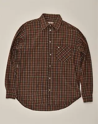 MURPHY & NYE Mens Shirt Large Brown Check Cotton N104 • $14.90