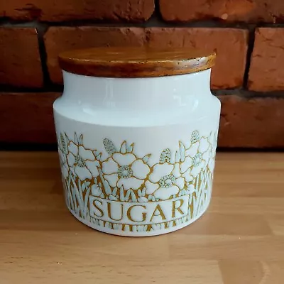 Hornsea Pottery Fleur Pattern Storage Jar For Sugar With Wooden Lid 1977 Vintage • £9.99