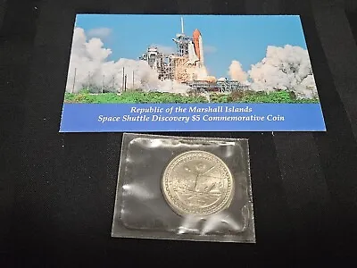 1988 Marshall Islands Space Shuttle Discovery $5 Commemorative Coin & Card • $9