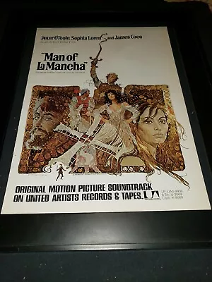 Man Of La Mancha Soundtrack Rare Original Promo Poster Ad Framed!     • $65