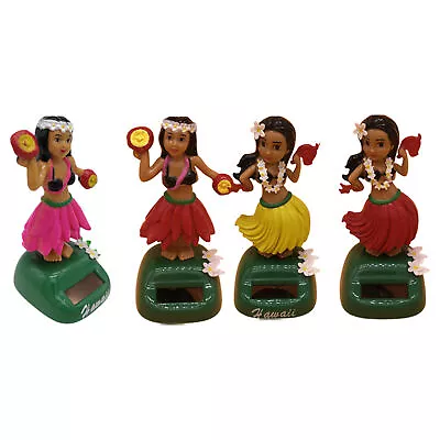 Solar Powered Hawaiian Dancing Hula Girl Shaking Doll Decor For Car Dashboard • $22.09