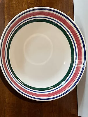 La Primula S.R.L Green Blue Dark Pink Striped 12 7/8” Pasta Serving Bowl Italy • $15