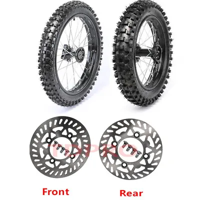 $239.99 • Buy Front 70/100-17 + Rear 90/100-14  Tire Wheel Rim Disc Rotor Sprocket CR85 YZ85