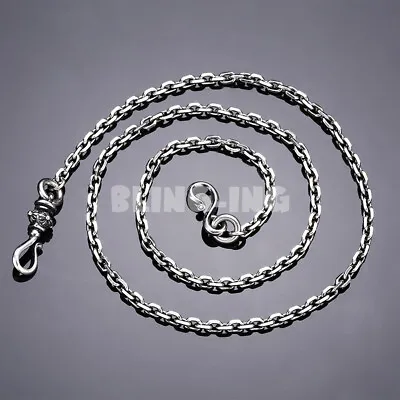 3mm Real Solid 925 Sterling Silver Anchor Cable Chain Rolo Chain Men's Necklace • $61.81