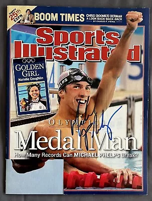 Michael Phelps SIGNED Sports Illustrated SI Magazine 8/23/04 Olympics Provinance • $49.99