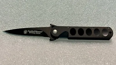 Smith & Wesson SWMI Black MILITARY ISSUE Spear Point 1st Prod. Run FOLDING KNIFE • $19.99