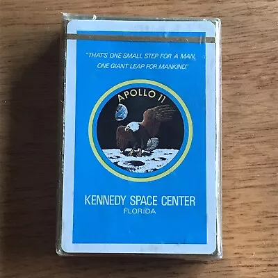 Vtg Apollo 11 Moon Landing Blue Deck Playing Cards Kennedy Space Center NASA NOS • $5.99