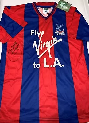 £299 • Buy Mark Bright Signed Crystal Palace 1990 FA Cup Final Retro Jersey + COA