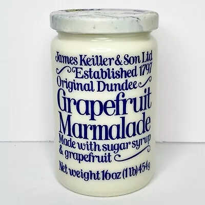 Vintage James Keiller & Son Dundee Grapefruit Marmalade Jar With Lid 16oz *NOTES • $35