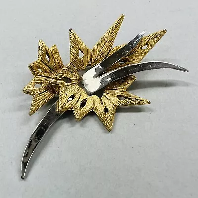 VTG HAR Hargo Creations Gold Silver Tone Brooch Pin MCM Shooting Star Modernist • $16